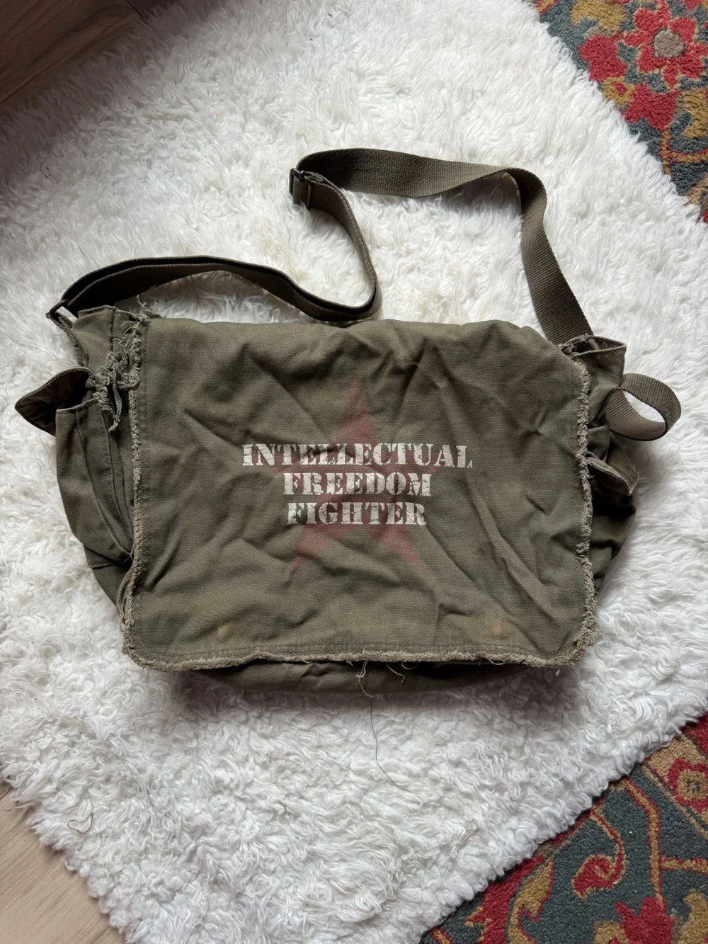 Unshelved Comic Intellectual Freedom Fighter Library Canvas Messenger Bag 2010